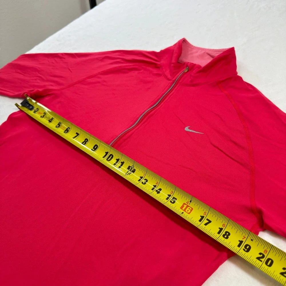 Nike Dri-FIT Quarter Zip Pullover Women Large Pink 321646-691 Long Sleeve Good‎